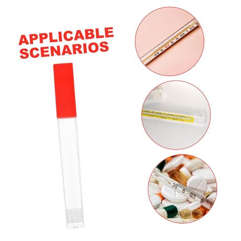 2pcs Robust Plastic Thermometer Holder Bath Thermometer Safety Case Under Tongue Storage Tube in Saudi Arabia