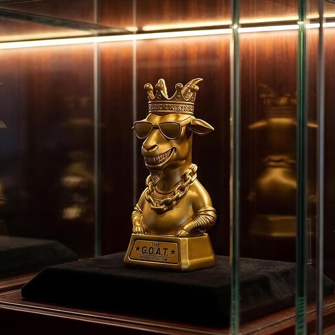 Goat Trophy Award,7.00 inch G.O.A.T. Resin Award for Fantasy Football，Humorous Office Desk Awards for Adults with Exquisitely Packaged Box for the Best Him/Her in Saudi Arabia