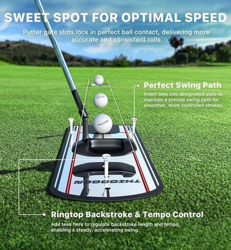 THIODOON Golf Putting Mirror - 3mm Ultra-Thin Alignment Putting Training Aid for Correcting Eye & Shoulder Position | Anti-Scratch Acrylic Surface with Portable Carry Bag for Home & Green Practice in Kuwait