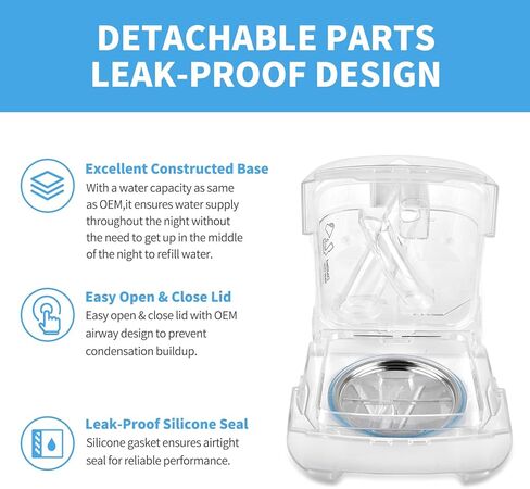 غرفة مياه بديلة مع 20 عبوة مرشحات لـ AirSense 11 وAirCurve 11، وخزان مياه مرطب متوافق مع أجهزة CPAP من سلسلة S11، وحوض HumidAir القياسي، ومستلزمات وملحقات CPAP in Kuwait
