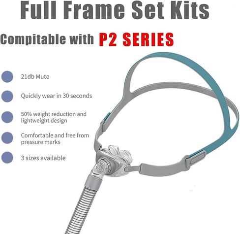 مجموعة وسائد وإطارات بديلة، متوافقة مع مجموعة أغطية الرأس للقناع تتضمن وسادة وإطارًا وأغطية رأس وغير قابلة للتكيف P10 in Kuwait