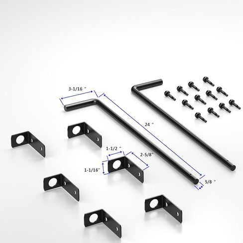 قضيب إسقاط للبوابة مقاس 60.96 سم، مسمار قصب - سهل التركيب، رش بلاستيكي أسود ممتاز - آمن ومتين - مثالي للخشب والفينيل وبوابات الحديقة - مقاوم للتآكل (قضيب-24-2) in Kuwait