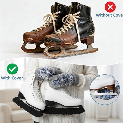 2 PCS Ice Skate Guards, Sports Blade Protector for Hockey Skates, Figure and Ice Skates Blade Covers for Toddler Kids Youth Adults-Men Women Boys Girls Skate Guards Figure Skating Hockey in Saudi Arabia