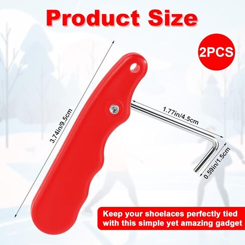 2 Pcs Ice Skate Lace Tighteners, Folding Hockey Skate Lace Tightening Tool Portable Skate Shoe Lace Puller with Stainless Steel Lace Hook for Ice Skates Rollerblades Figure Skates Shoes in Saudi Arabia