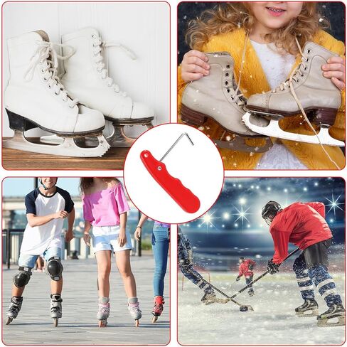 2 Pcs Ice Skate Lace Tighteners, Folding Hockey Skate Lace Tightening Tool Portable Skate Shoe Lace Puller with Stainless Steel Lace Hook for Ice Skates Rollerblades Figure Skates Shoes in Saudi Arabia