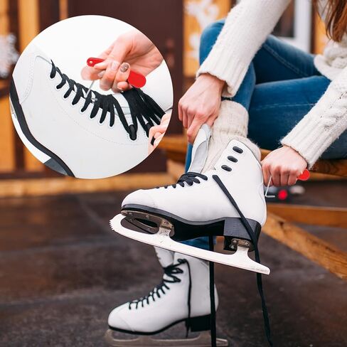 2 Pcs Ice Skate Lace Tighteners, Folding Hockey Skate Lace Tightening Tool Portable Skate Shoe Lace Puller with Stainless Steel Lace Hook for Ice Skates Rollerblades Figure Skates Shoes in Saudi Arabia