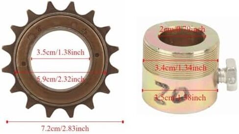 16T Freewheel Adapter Kit with 20mm Adapter Replacement for Electric Tricycles Motorcycles Karts(Flywheel Set) in Saudi Arabia