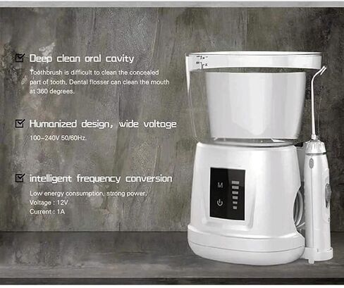 Water Flosser Electric Dental Countertop Professional Oral Irrigator for Teeth, 1000ML Professional Oral Irrigator Family Dental Flosser with 6 Multifunctional Jet Tips in Kuwait