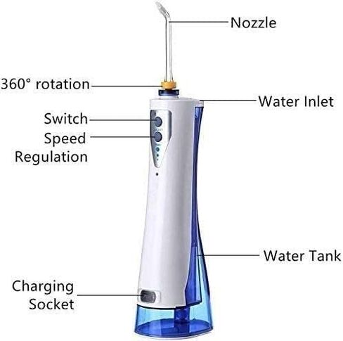 Cordless Water Flosser Rechargeable Portable Oral Irrigator for Travel & Home – 3 Cleaning Modes,USB Charging, IPX7 Waterproof,Dental Oral Irrigator for Home Travel,180ML,White in Kuwait