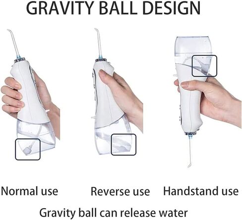 Water Flosser Cordless Dental Oral Irrigator - 300ML Portable and Rechargeable IPX7 Waterproof 5 Modes Water Flosser with Cleanable Water Tank for Home and Travel, Braces & Bridges Care in Kuwait