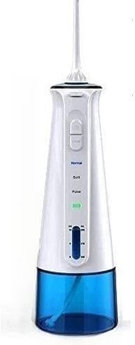 Portable Dental Oral Irrigator with 3 Modes, 6 Replaceable Jet Tips, Rechargeable Waterproof Teeth Cleaner for Home and Travel -300ml Detachable Reservoir in Kuwait