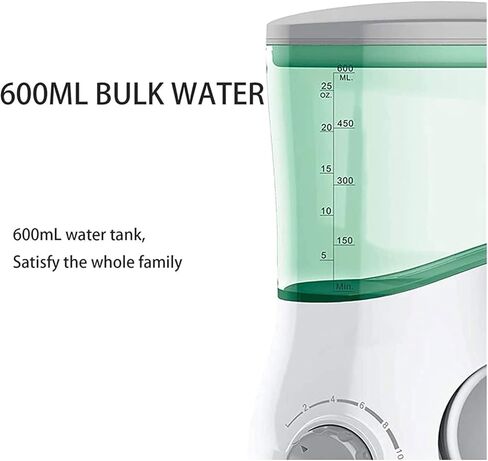 Water Flosser for Teeth, Dental Oral Irrigator with 6 Jet Tips, 600ML Water Tank, Non-Slip Base, Quiet Electric Flosser for Braces Care, Teeth Cleaner in Kuwait
