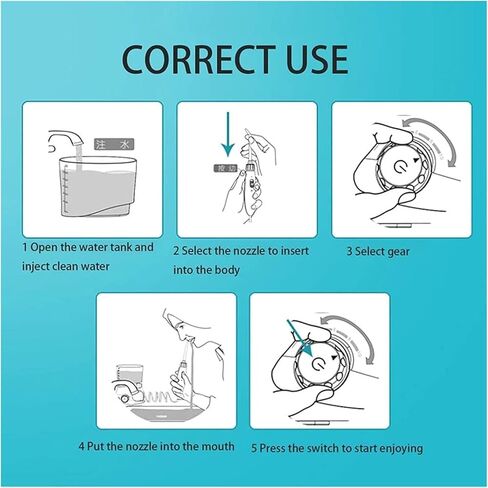 Water Flosser for Teeth, Dental Oral Irrigator with 6 Jet Tips, 600ML Water Tank, Non-Slip Base, Quiet Electric Flosser for Braces Care, Teeth Cleaner in Kuwait