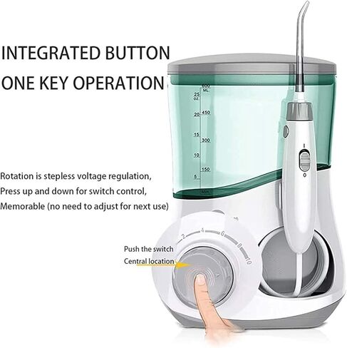 Water Flosser for Teeth, Dental Oral Irrigator with 6 Jet Tips, 600ML Water Tank, Non-Slip Base, Quiet Electric Flosser for Braces Care, Teeth Cleaner in Kuwait