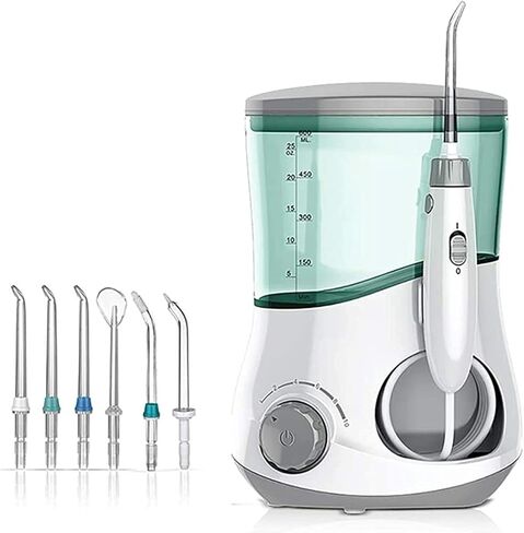 Water Flosser for Teeth, Dental Oral Irrigator with 6 Jet Tips, 600ML Water Tank, Non-Slip Base, Quiet Electric Flosser for Braces Care, Teeth Cleaner in Kuwait