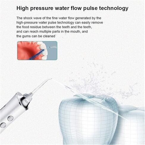 Water Flosser 3 Modes, 150ML Cordless Dental Oral Irrigator, 3 Modes and 5 Jet Tips, IPX7 Waterproof, Rechargeable Waterproof Teeth Cleaner for Home and Travel in Kuwait