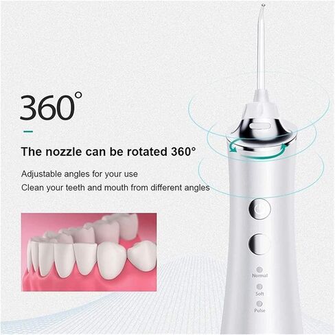 Water Flosser 3 Modes, 150ML Cordless Dental Oral Irrigator, 3 Modes and 5 Jet Tips, IPX7 Waterproof, Rechargeable Waterproof Teeth Cleaner for Home and Travel in Kuwait