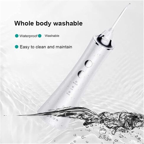 Water Flosser 3 Modes, 150ML Cordless Dental Oral Irrigator, 3 Modes and 5 Jet Tips, IPX7 Waterproof, Rechargeable Waterproof Teeth Cleaner for Home and Travel in Kuwait