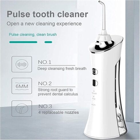 Water Flosser 3 Modes, 150ML Cordless Dental Oral Irrigator, 3 Modes and 5 Jet Tips, IPX7 Waterproof, Rechargeable Waterproof Teeth Cleaner for Home and Travel in Kuwait