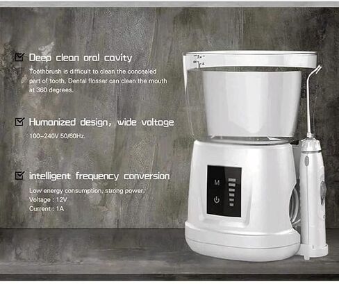 Water Flosser Electric Dental Countertop Professional Oral Irrigator for Teeth, 1000ML Professional Oral Irrigator Family Dental Flosser with 6 Multifunctional Jet Tips in Kuwait