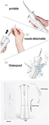 Water Flosser for Teeth, 150ML Cordless Dental Oral Irrigator Rechargeable with 3 Modes for Travel, Home and Office in Kuwait