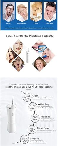 Water Flosser for Teeth, 150ML Cordless Dental Oral Irrigator Rechargeable with 3 Modes for Travel, Home and Office in Kuwait