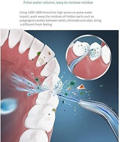 Cordless Water Flosser Rechargeable Portable Oral Irrigator for Travel & Home – 3 Cleaning Modes,USB Charging, IPX7 Waterproof,Dental Oral Irrigator for Home Travel,180ML,White in Kuwait