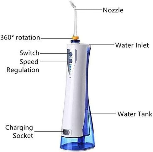 Cordless Water Flosser Rechargeable Portable Oral Irrigator for Travel & Home – 3 Cleaning Modes,USB Charging, IPX7 Waterproof,Dental Oral Irrigator for Home Travel,180ML,White in Kuwait