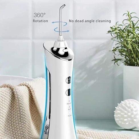 Water Flosser Professional Cordless Dental Oral Irrigator - Portable and Rechargeable Waterproof 4 Modes Water Flosser for Home and Travel, Braces & Bridges Care in Kuwait