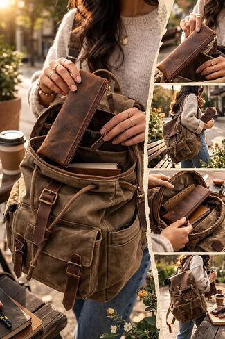 Leather Pen Pencil Case, Zip Pouch, Accessories holder, Stationery Bag, Classic Handmade Design (Vintage Brown) in Kuwait