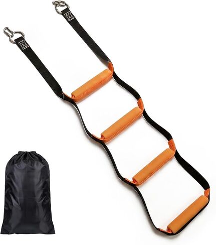 Heavy-Duty Marine Rope Ladder for Boats, Inflatable Boats, Kayaks & Canoes – Stainless Steel Hooks, Non-Slip Steps, UV-Resistant Rop(4 Step) in Saudi Arabia