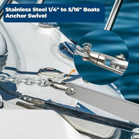 حبل/سلسلة مرساة للركبة، خط مرساة 1/2 بوصة، 100 قدم مع سلسلة G4 مجلفنة بالغمس الساخن 1/4 بوصة، 10 أقدام ومجموعة موصلات دوارة، حبل نايلون ثلاثي الخيوط in Kuwait