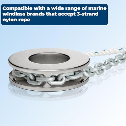 حبل/سلسلة مرساة للركبة، خط مرساة 1/2 بوصة، 100 قدم مع سلسلة G4 مجلفنة بالغمس الساخن 1/4 بوصة، 10 أقدام ومجموعة موصلات دوارة، حبل نايلون ثلاثي الخيوط in Kuwait