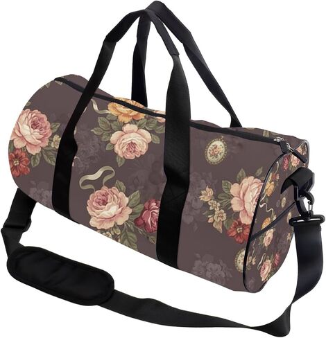 Vintage Rose Floral Packable Womens Bag Oxford Tote Bags Adjustable Shoulder Strap, Convertible Carry Backpack Vintage Gym Bag For Hiking Weekender Gym Backpack in Kuwait
