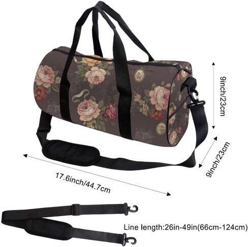 Vintage Rose Floral Packable Womens Bag Oxford Tote Bags Adjustable Shoulder Strap, Convertible Carry Backpack Vintage Gym Bag For Hiking Weekender Gym Backpack in Kuwait