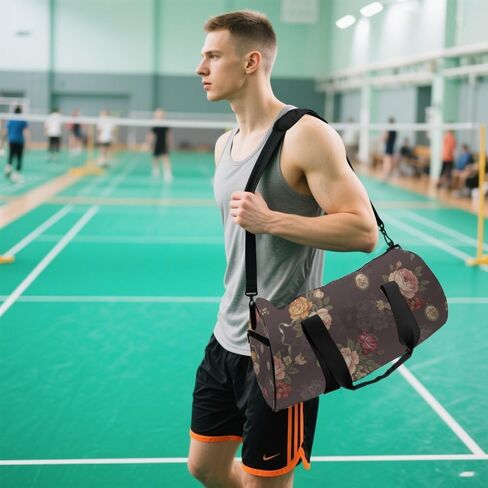 Vintage Rose Floral Packable Womens Bag Oxford Tote Bags Adjustable Shoulder Strap, Convertible Carry Backpack Vintage Gym Bag For Hiking Weekender Gym Backpack in Kuwait