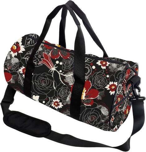 Abstract Flowers Easy Clean Workout Bag For Men Women Oxford Tote Bags Adjustable Shoulder Strap, Convertible Carry Backpack Retro Gym Bag For Sleepover Wrestling Gym Accessories Men in Kuwait