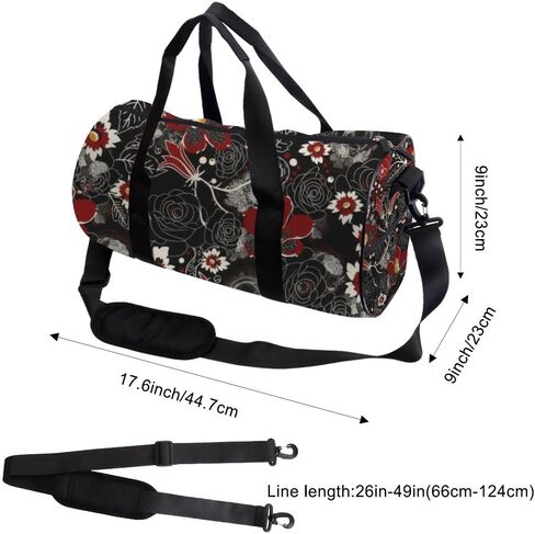 Abstract Flowers Easy Clean Workout Bag For Men Women Oxford Tote Bags Adjustable Shoulder Strap, Convertible Carry Backpack Retro Gym Bag For Sleepover Wrestling Gym Accessories Men in Kuwait