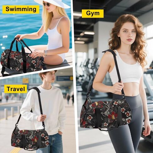 Abstract Flowers Easy Clean Workout Bag For Men Women Oxford Tote Bags Adjustable Shoulder Strap, Convertible Carry Backpack Retro Gym Bag For Sleepover Wrestling Gym Accessories Men in Kuwait