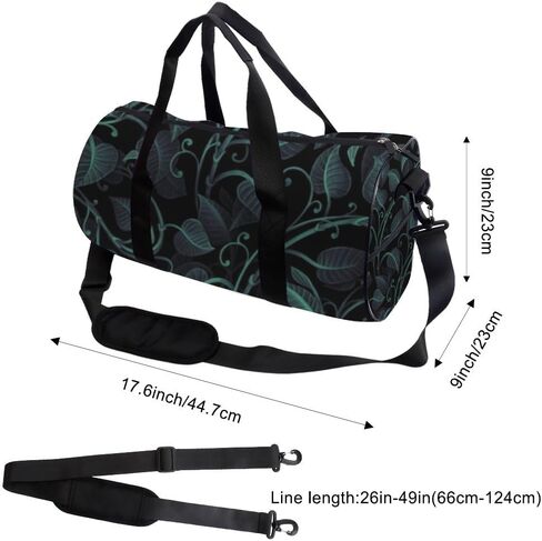 Teal Vine Leaf Easy Clean Duffle Bags For Men Women Oxford Tote Bags Adjustable Shoulder Strap, Convertible Carry Backpack Goth Gym Bag For Basketball Camping Gym Stuff Men in Kuwait