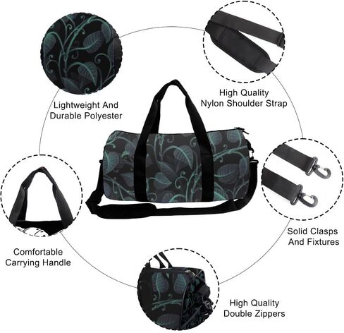 Teal Vine Leaf Easy Clean Duffle Bags For Men Women Oxford Tote Bags Adjustable Shoulder Strap, Convertible Carry Backpack Goth Gym Bag For Basketball Camping Gym Stuff Men in Kuwait