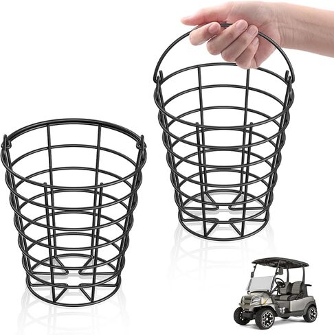 2 Pack Golf Ball Basket with Handle, Metal Range Golf Ball Baskets, Holds 45 Standard Balls(Golf Balls Not Included) in Saudi Arabia
