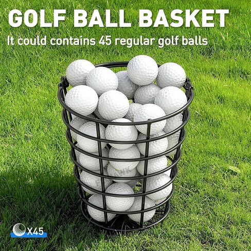 2 Pack Golf Ball Basket with Handle, Metal Range Golf Ball Baskets, Holds 45 Standard Balls(Golf Balls Not Included) in Saudi Arabia