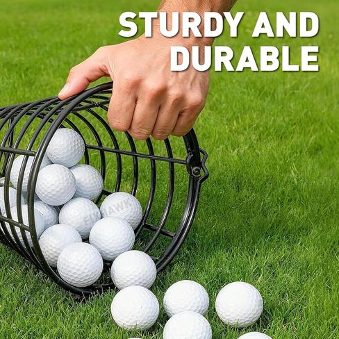 2 Pack Golf Ball Basket with Handle, Metal Range Golf Ball Baskets, Holds 45 Standard Balls(Golf Balls Not Included) in Saudi Arabia