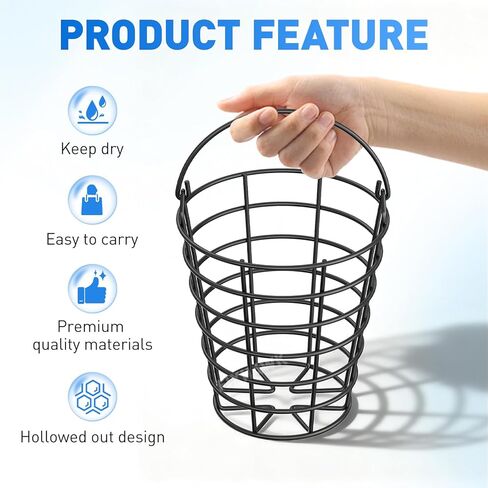 2 Pack Golf Ball Basket with Handle, Metal Range Golf Ball Baskets, Holds 45 Standard Balls(Golf Balls Not Included) in Saudi Arabia