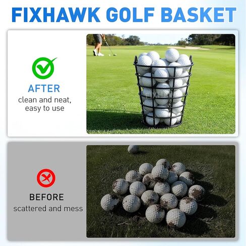 2 Pack Golf Ball Basket with Handle, Metal Range Golf Ball Baskets, Holds 45 Standard Balls(Golf Balls Not Included) in Saudi Arabia