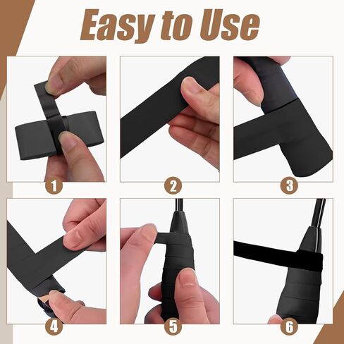 Zorfeter Anti-Slip Tennis Racket Grip Tape, Precut PU Grip Tape Sweat Absorbing Overgrip, Comfortable Handle for Tennis/Badminton/Pickleball/Squash in Saudi Arabia