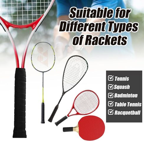 Zorfeter Anti-Slip Tennis Racket Grip Tape, Precut PU Grip Tape Sweat Absorbing Overgrip, Comfortable Handle for Tennis/Badminton/Pickleball/Squash in Saudi Arabia