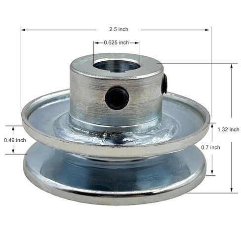 A250-5/8 حزم الويب ذات الأخدود الفردي، بكرة الحزام على شكل v، تجويف 5/8 بوصة، 2.5 بوصة OD، بكرة محرك من الفولاذ الكربوني لأحزمة V سعة 4 لتر و3 لتر in Saudi Arabia