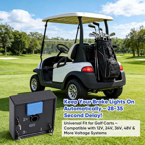 Golf Cart Brake Light Timer Relay 30 Second Delay Replacement - Fits 12V/24V/36V/48V Golf Carts in Saudi Arabia